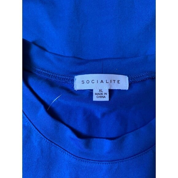 Socialite Women tank blue side ruched Dress BNWOT sz Xlarge side ruched - Picture 5 of 8